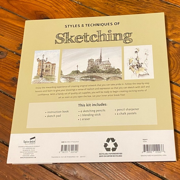 SpiceBox Masterclass Sketching Styles and Techniques Art Craft Kit, Pad, Pencils - Picture 7 of 11